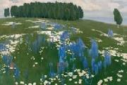 Paul Raud Field of flowers France oil painting artist
